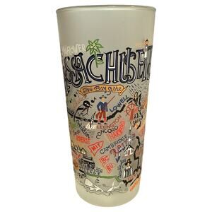 Catstudio Massachusetts Boston Cape Cod Frosted Colorful 15 oz Drinking Glass